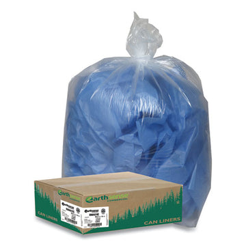 Earthsense® Commercial Linear Low Density Clear Recycled Can Liners, 23 Gal, 1.25 Mil, 28.5" X 43", Clear, 150-carton freeshipping - TVN Wholesale